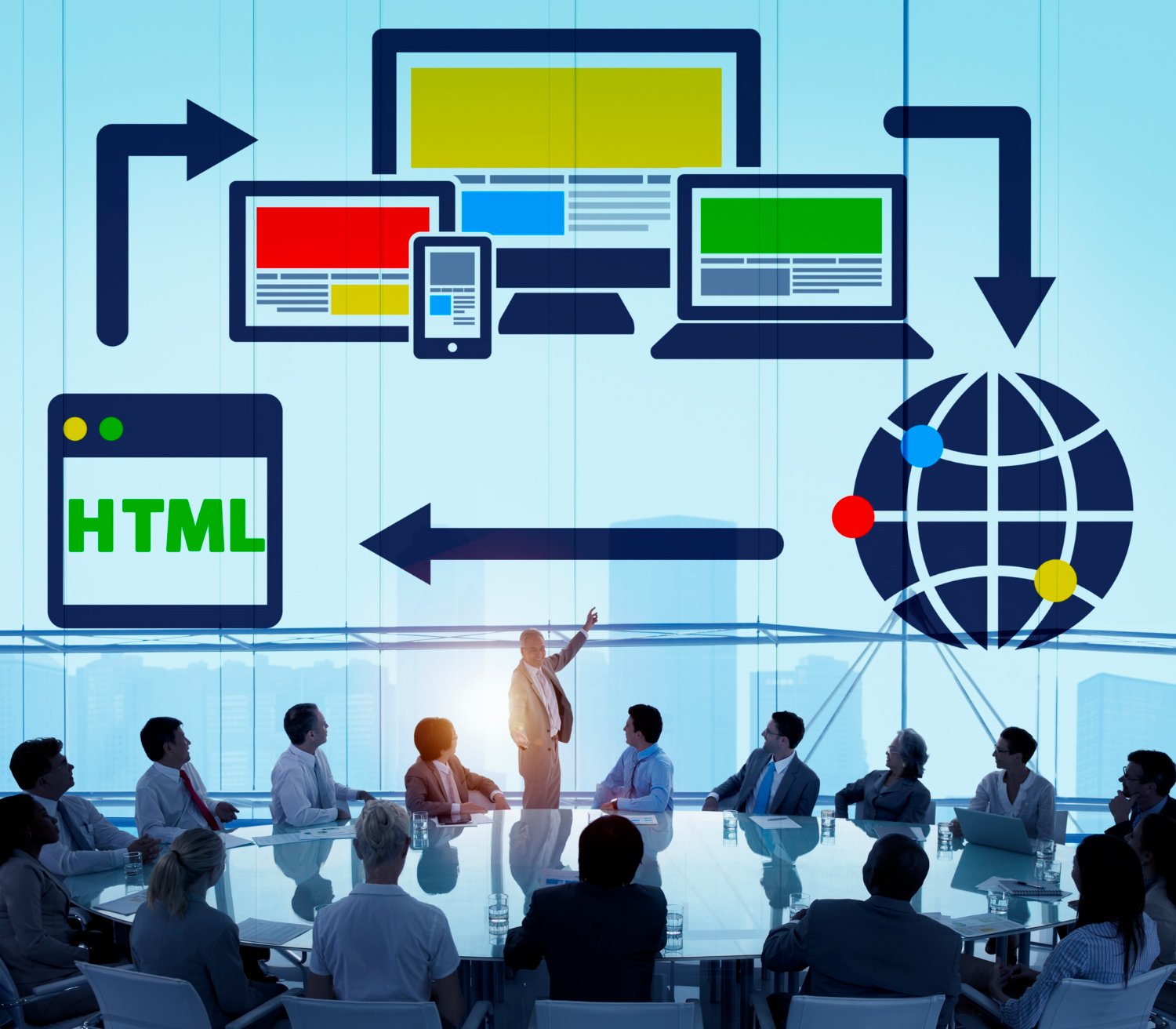blog content marketing concept with global internet networking and digital media