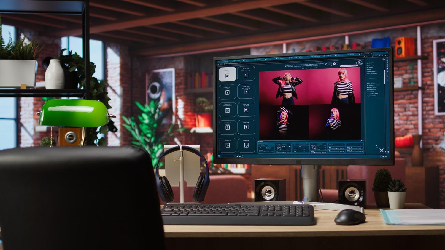 Programmer working with AI technology for video animation and motion graphics production.