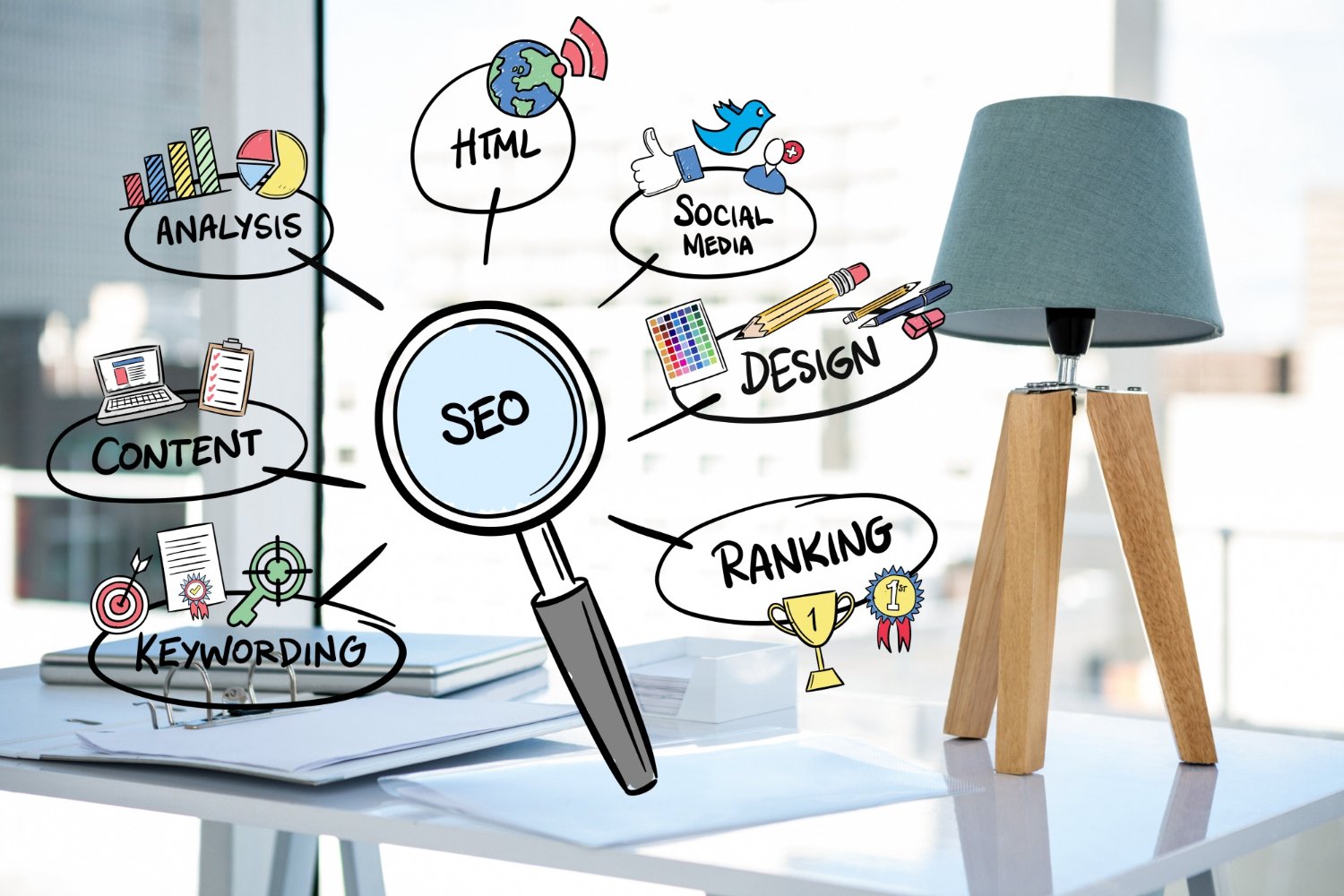 SEO copywriter UK working on keyword research and search engine optimization strategy